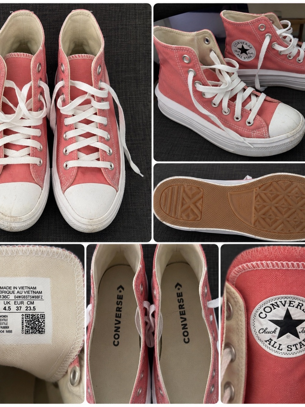 Converse Chuck Taylor All Star Move Platform High Top Pink 6.5
